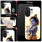 Vivo V60 5G Premium Acrylic Shockproof Glass Back Case (Cute Krishna)