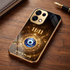 Oppo Reno 16C 5G God’s Plan Evil Eye Gold Electroplated Glass Phone Back Case