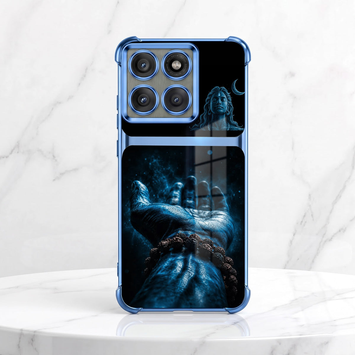 Motorola Edge 60 Pro 5G Mahadev Divine Touch Dual-Tone Transparent Blue Airbags Case