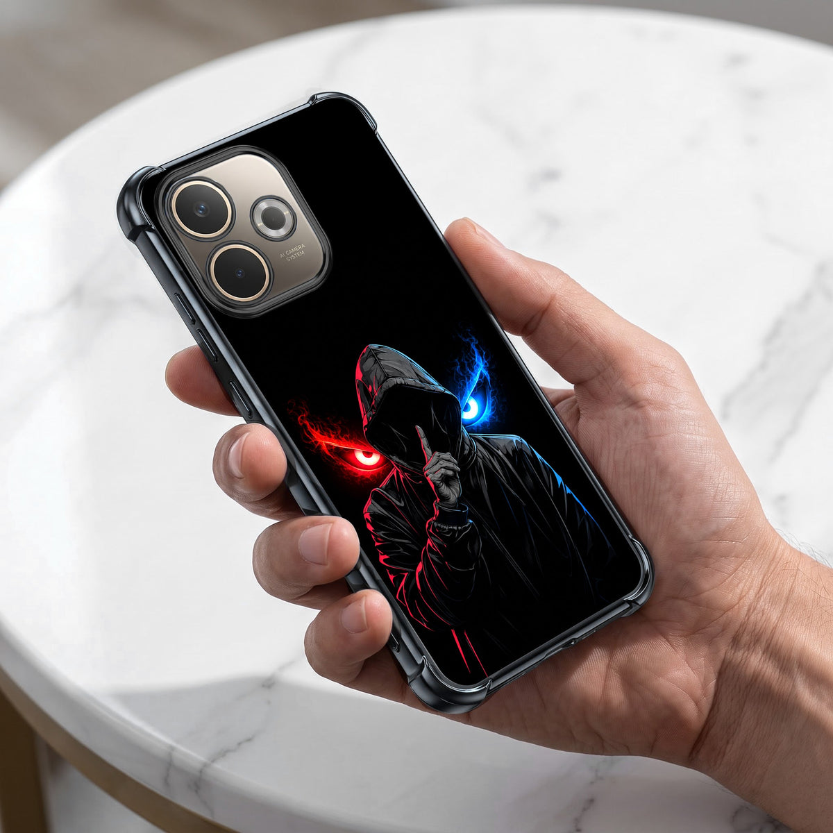 Oppo A5 Pro 5G Hooded Shadow Demon Black Airbags Printed Back Case