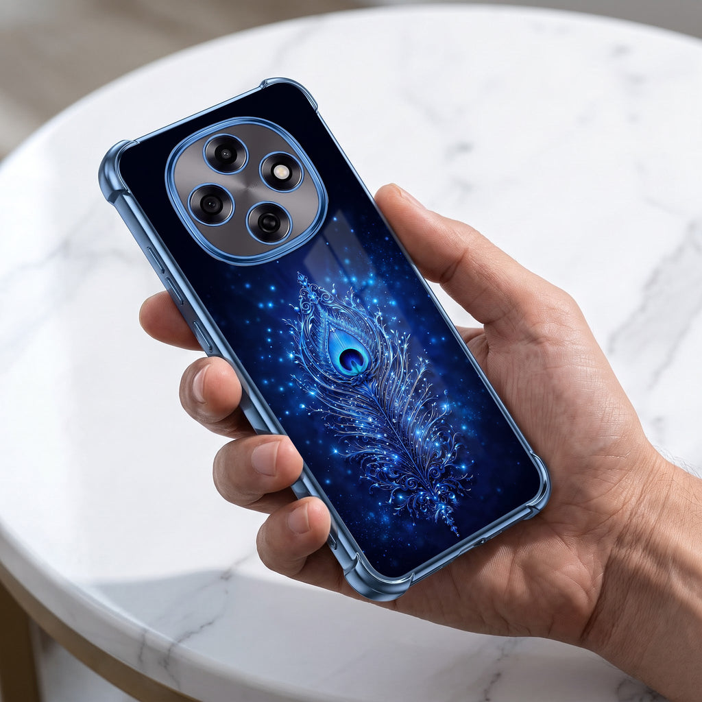Oppo F31 Pro 5G Premium Peacock Feather Blue Airbags Printed Back Case