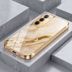 Oppo Reno 12 Pro 5G Marvel Texture Gold Electroplated Glass Phone Back Case