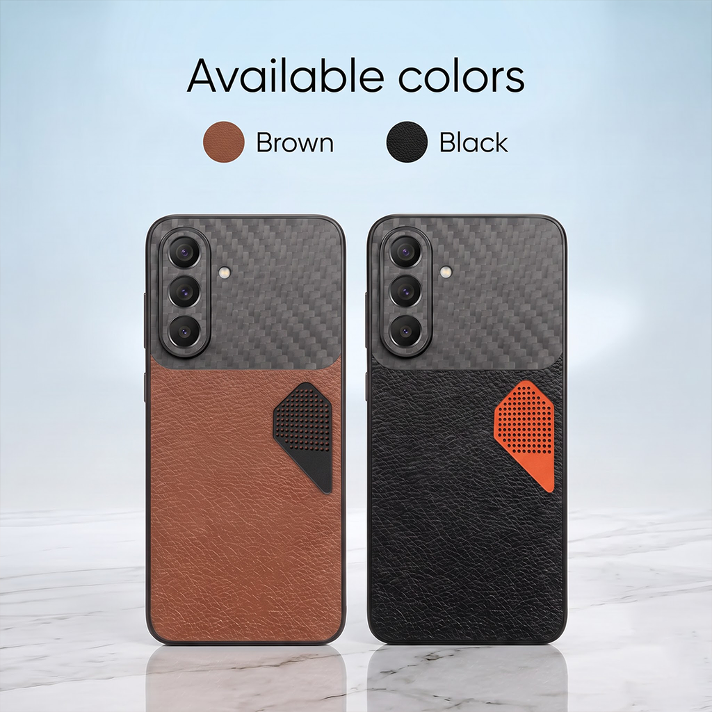 Samsung Galaxy A57 5G Carbon Fiber Heat Dissipation Leather Hybrid Phone Case