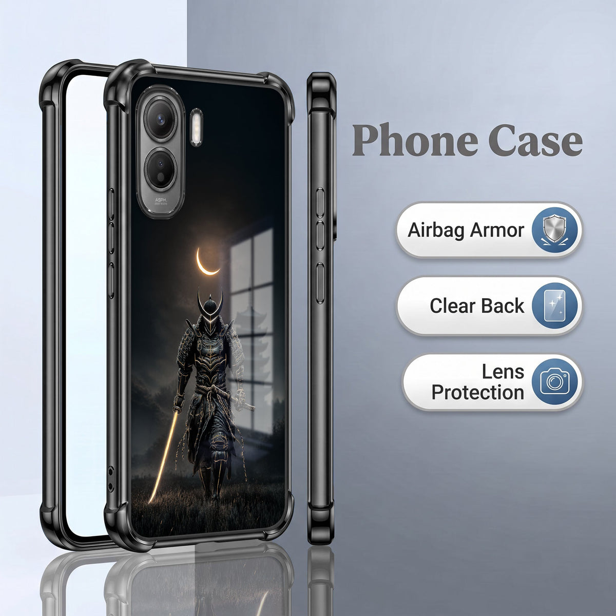 Vivo T5 Pro 5G Samurai Warrior Black Airbags Printed Back Case