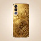 Vivo V70 FE 5G Bitcoin Gold Electroplated Glass Phone Back Case