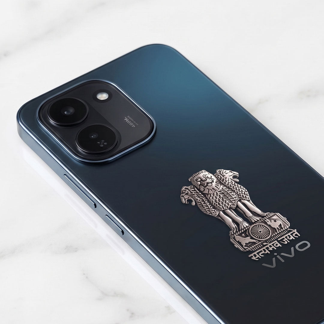 Vivo Y600 Turbo 5G Compatible Satyamev Jayate 3D Metal Emblem Sticker