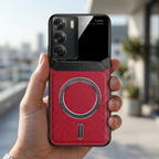 Oppo Reno 12 5G Premium Magsafe Magnetic Leather Lens Protective Case