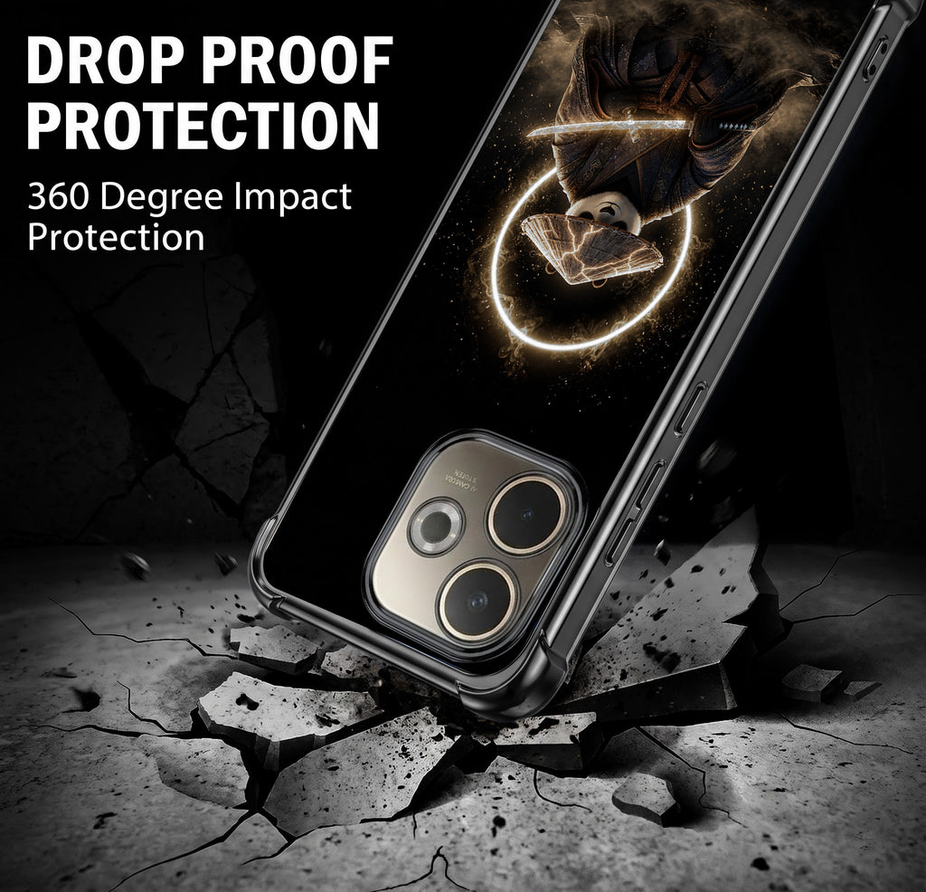 Oppo A5 Pro 5G Warrior Panda Black Airbags Printed Back Case