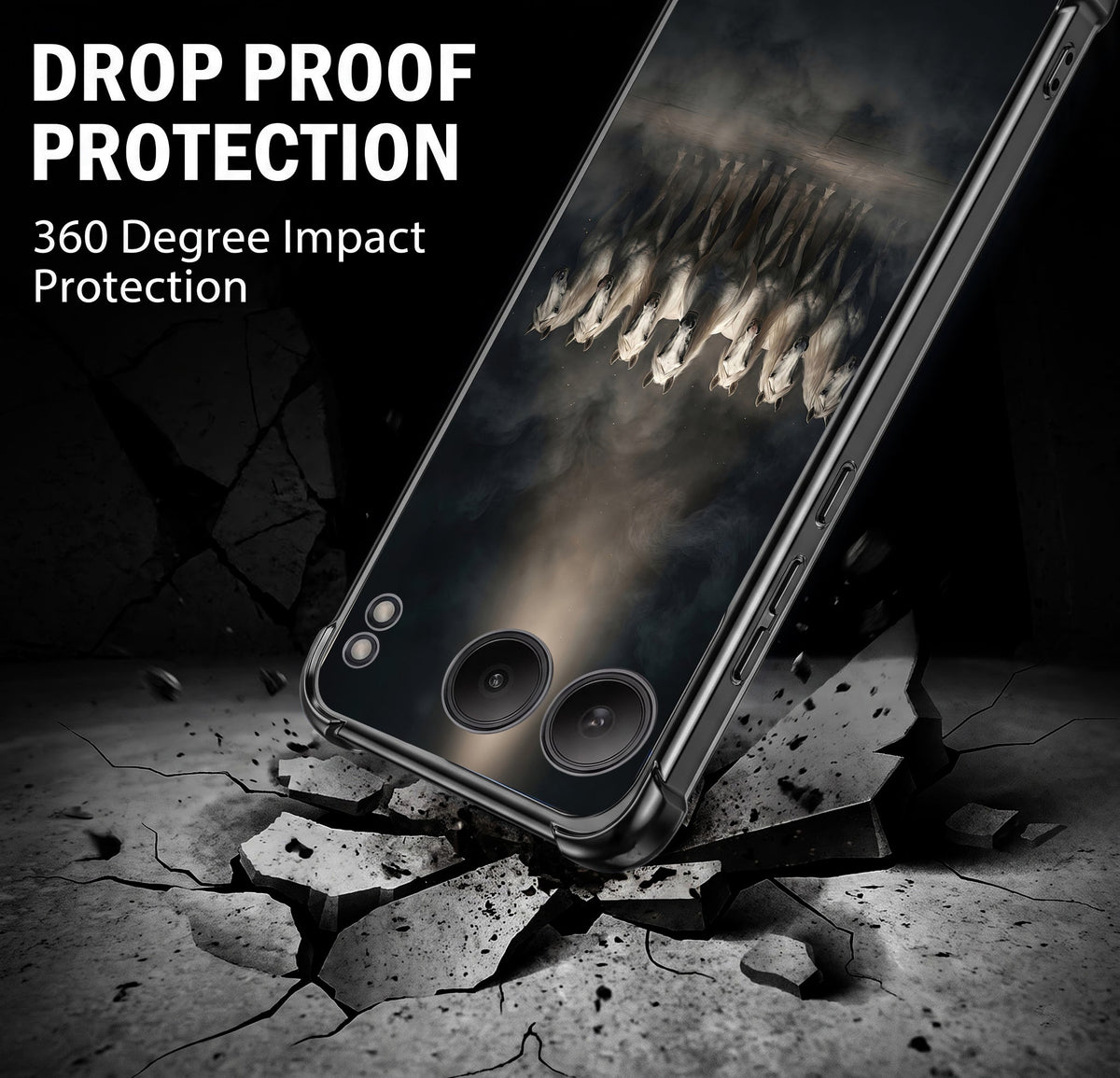 One Plus Nord 4 5G Running Horses Black Airbags Printed Back Case