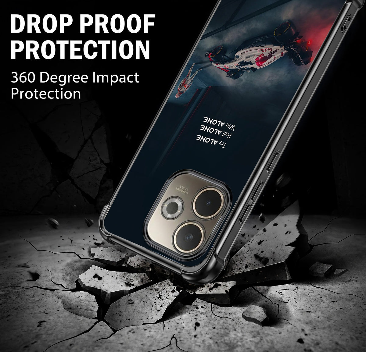 Oppo A5 Pro 5G F1 Alone Black Airbags Printed Back Case
