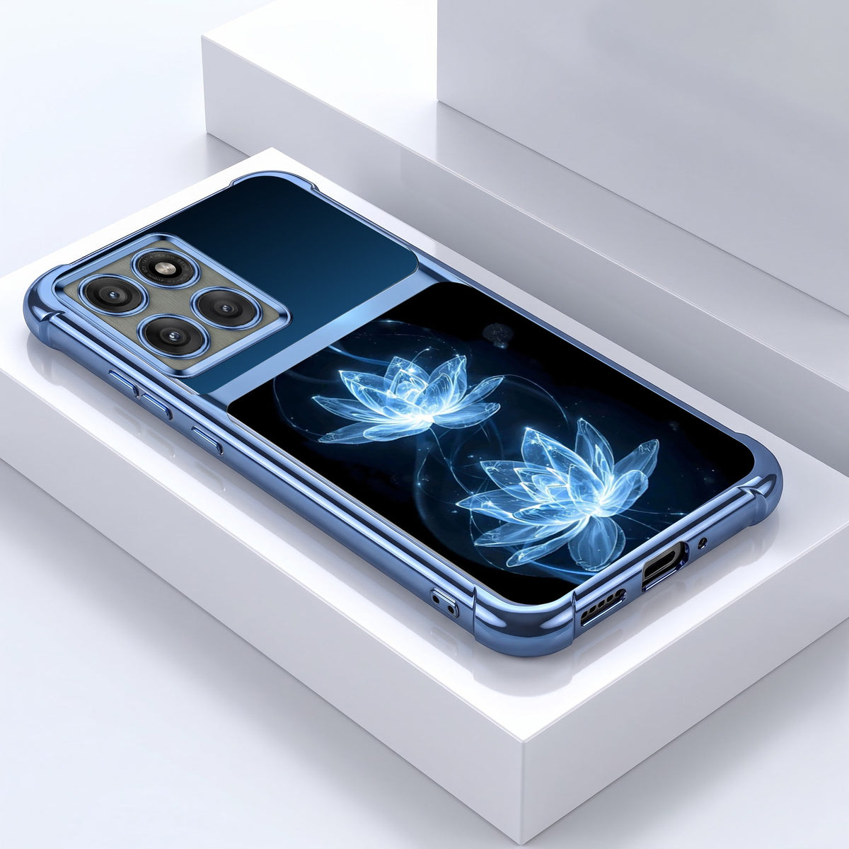Motorola Edge 60 Pro 5G Celestial Lotus Dual-Tone Transparent Blue Airbags Case