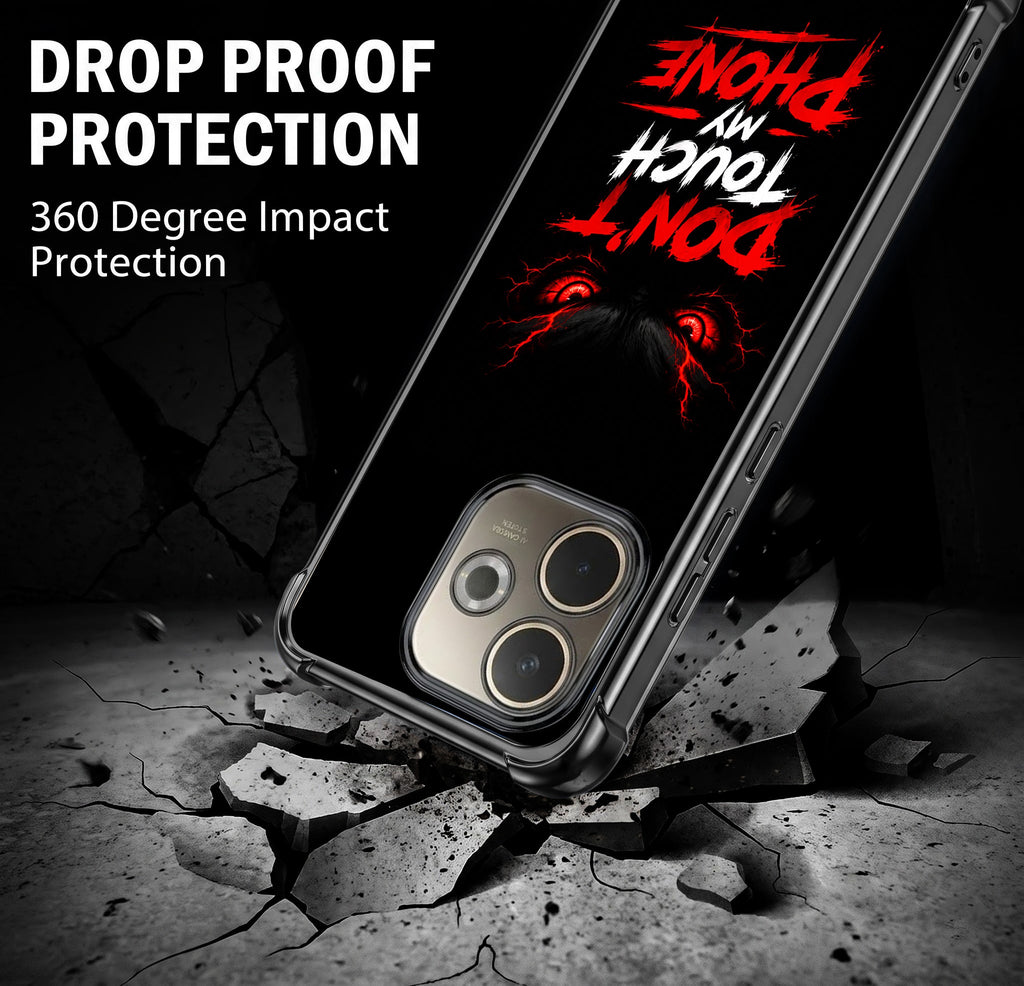 Oppo A5 Pro 5G Don't Touch My Phone Black Airbags Printed Back Case