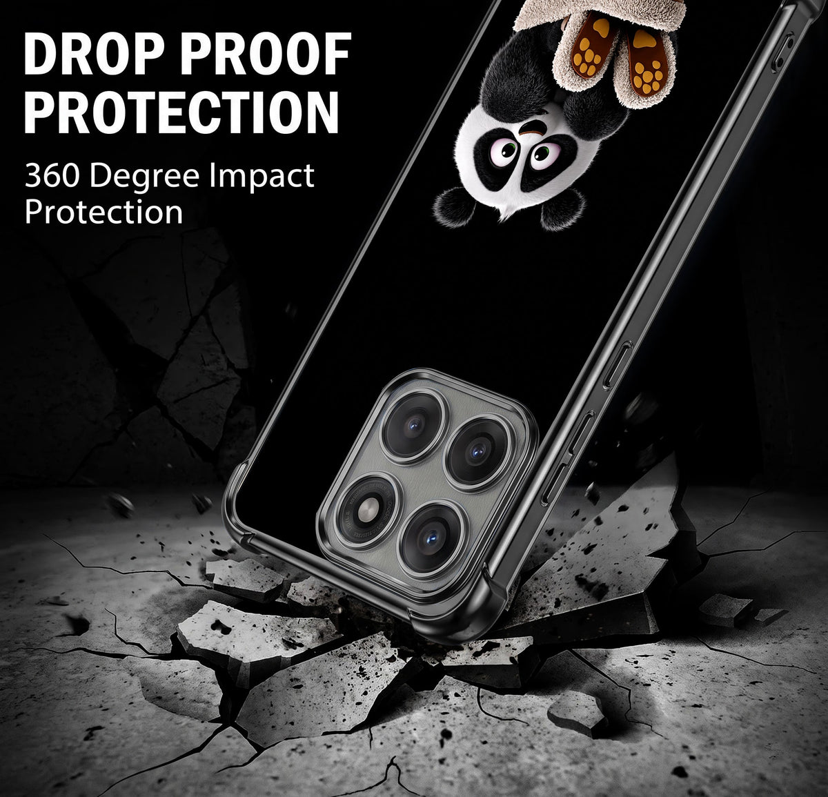 Motorola Edge 70 5G Cute Panda Black Airbags Printed Back Case