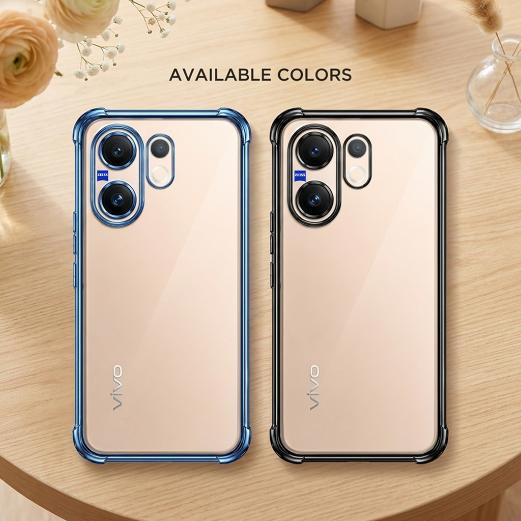 Vivo X200FE 5G Anti-Yellow Electroplating Transparent Airbags Case