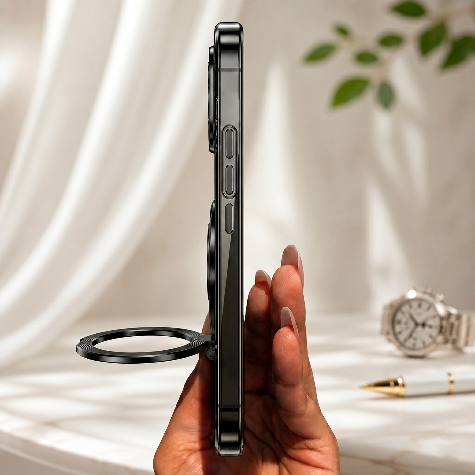 Vivo V70 5G Luxury Four Corner Invincible Bracket Ring Stand Case