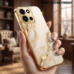OnePlus Nord 6 5G Marvel Texture Gold Electroplated Glass Phone Back Case