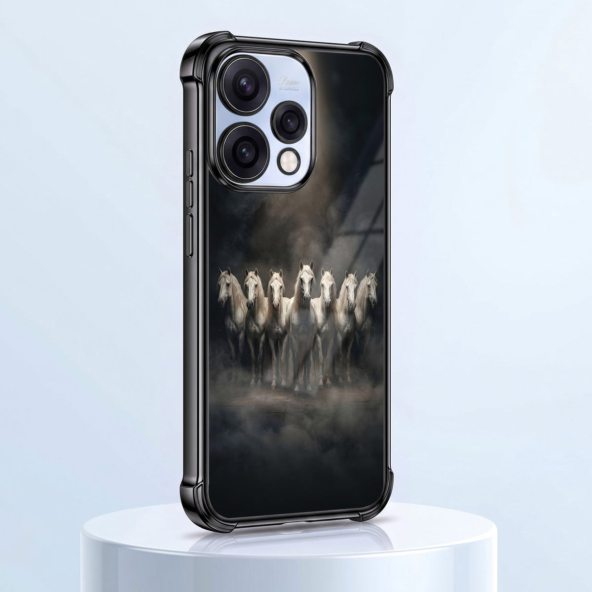 Oppo Reno 15 5G Running Horses Black Airbags Printed Back Case