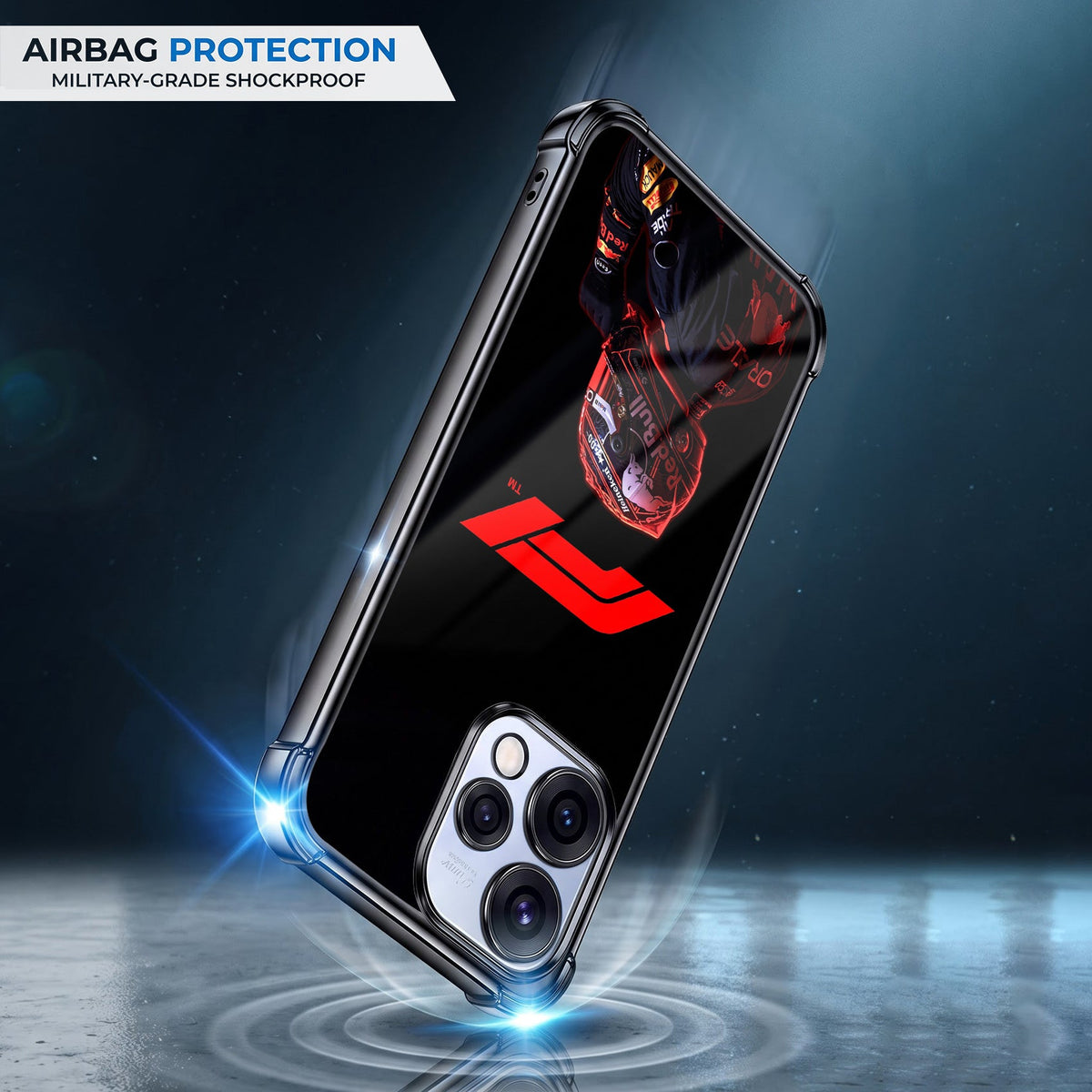 Oppo Reno 15 5G F1 Rider Black Airbags Printed Back Case