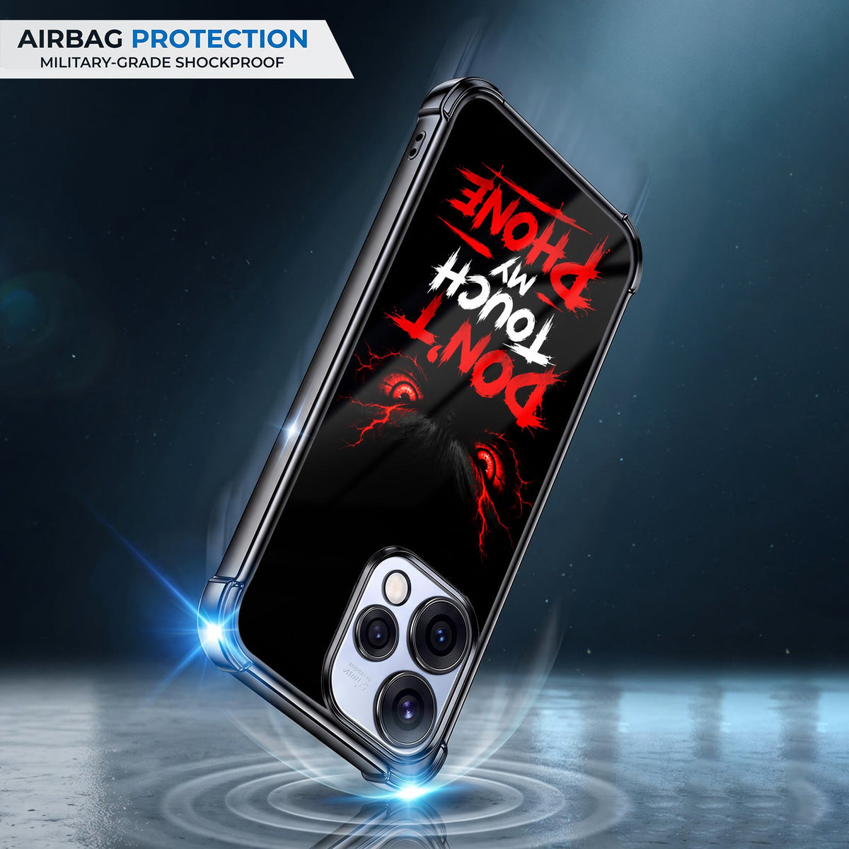 Oppo Reno 15 5G Don't Touch My Phone Black Airbags Printed Back Case