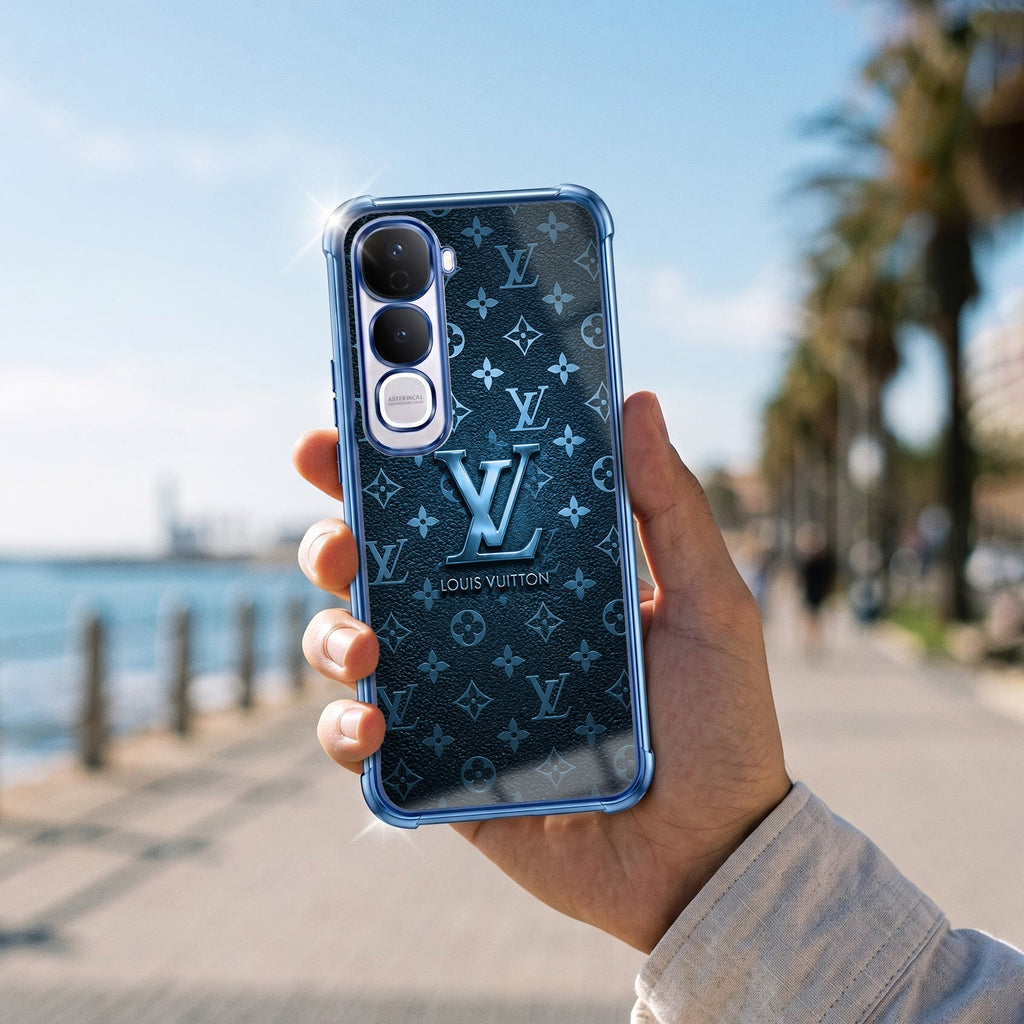 Vivo Y400 Pro 5G LV Monogram Blue Airbags Printed Back Case
