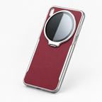 Vivo X300 Pro 5G Burgundy Luxe Phone Case with Chrome Edge & Circular Grip Stand