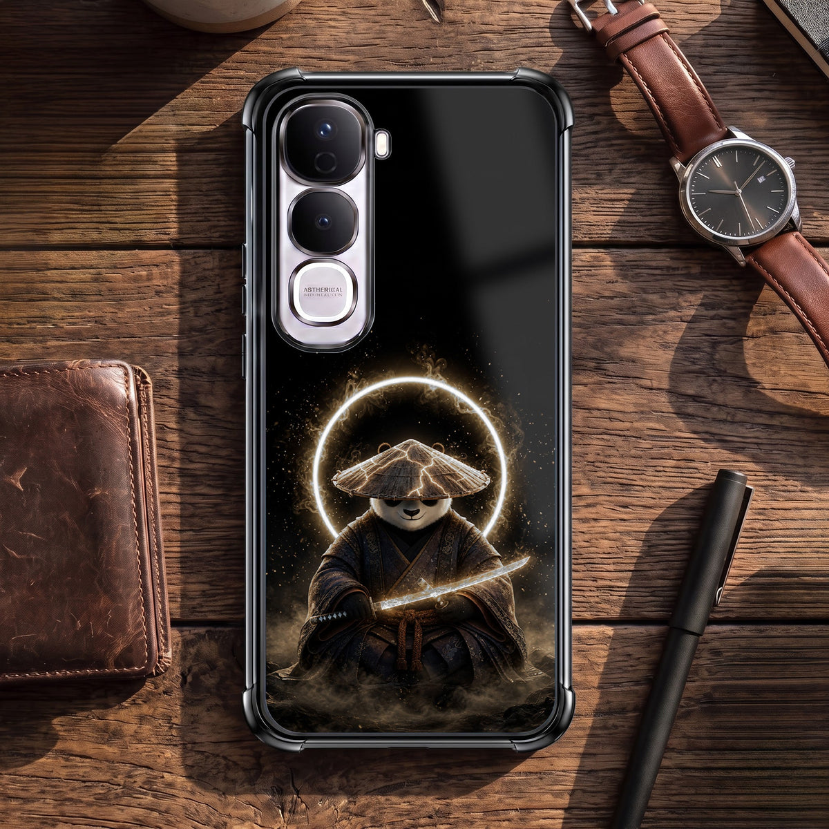 Oppo Reno 15 5G Warrior Panda Black Airbags Printed Back Case