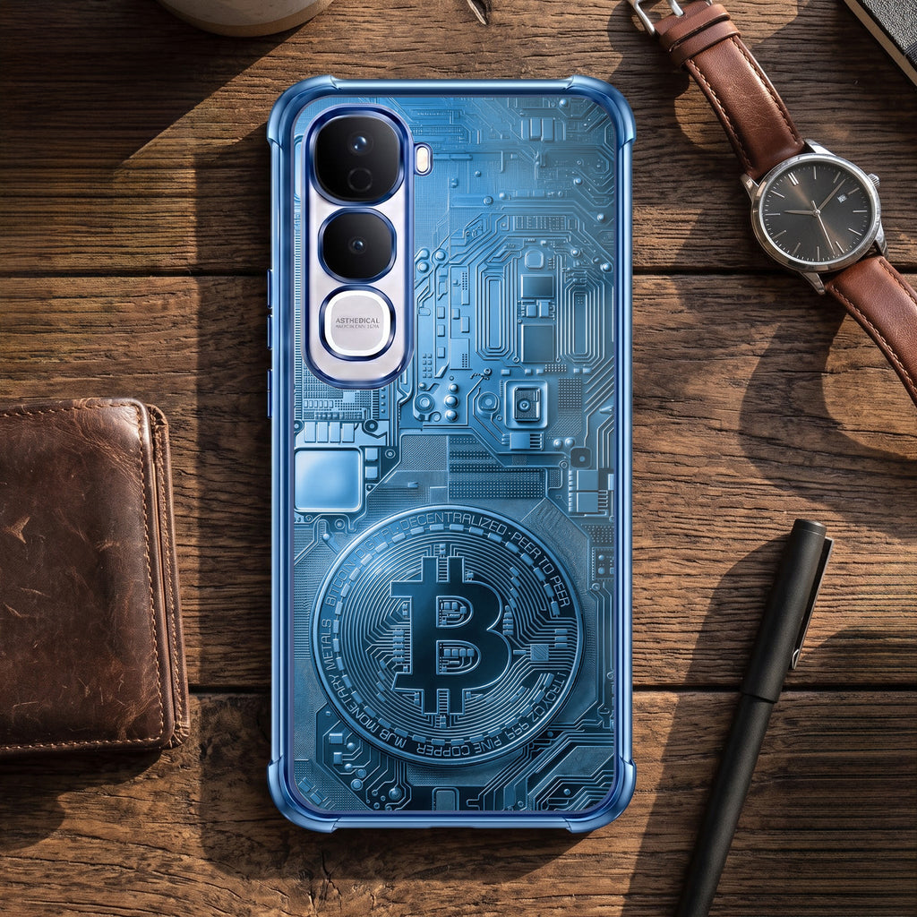 Vivo Y400 Pro 5G Bitcoin Blue Airbags Printed Back Case