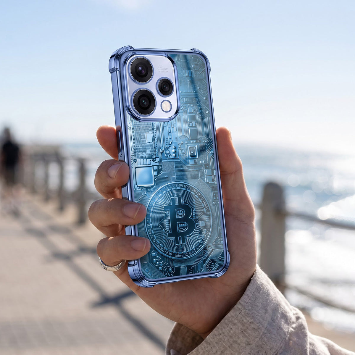 Oppo Reno 15 5G Bitcoin Blue Airbags Printed Back Case