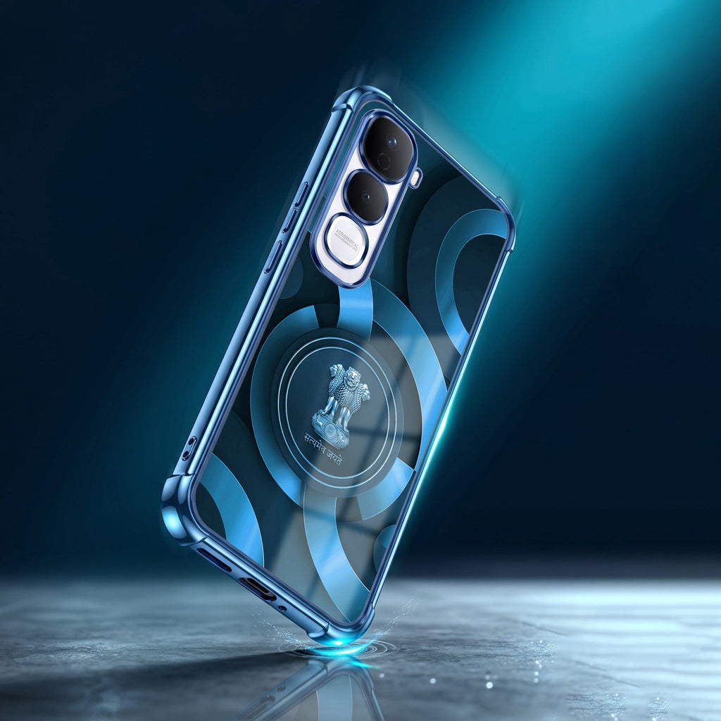 Vivo Y400 Pro 5G Blue Emblem Blue Airbags Printed Back Case