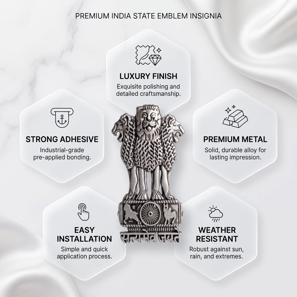 Vivo T1 Pro 5G Compatible Satyamev Jayate 3D Metal Emblem Sticker