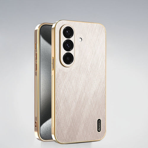 Samsung Galaxy A57 5G Premium Electroplated Frame Gold Thread Pattern Soft Case