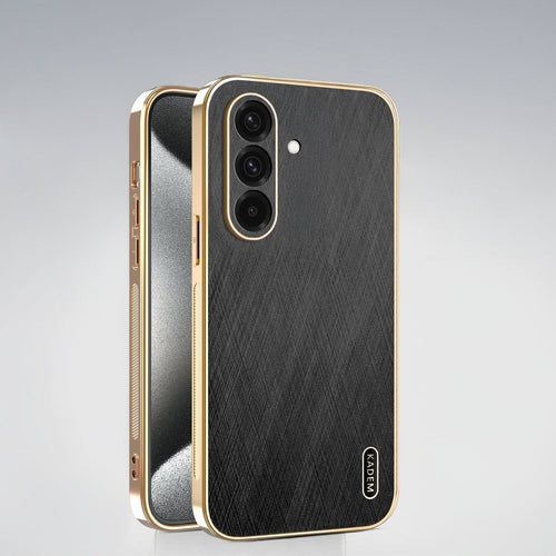 Samsung Galaxy A57 5G Premium Electroplated Frame Gold Thread Pattern Soft Case