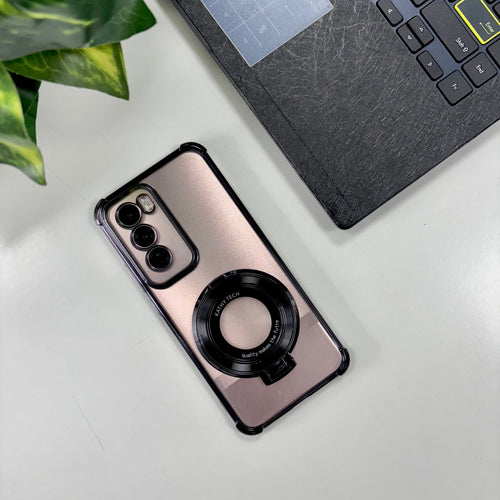 Oppo Reno 12 Pro 5G Original Luxury Magnifier Ring Stand Shockproof Airbags Corner Case
