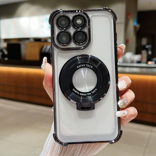 Motorola Edge 60 Pro 5G Original Luxury Magnifier Ring Stand Shockproof Airbags Corner Case