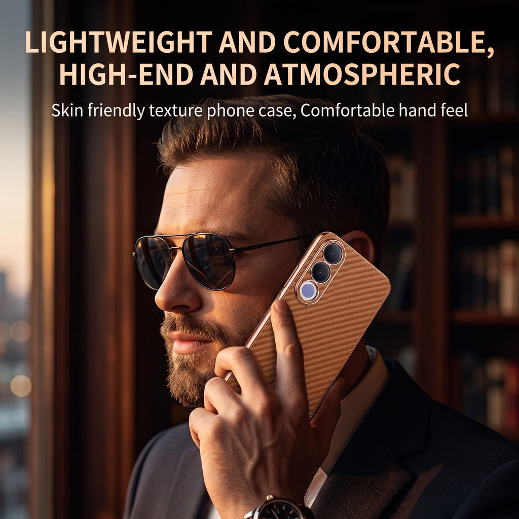 Vivo V70 FE 5G Gold Electroplated Carbon Fiber Texture Case