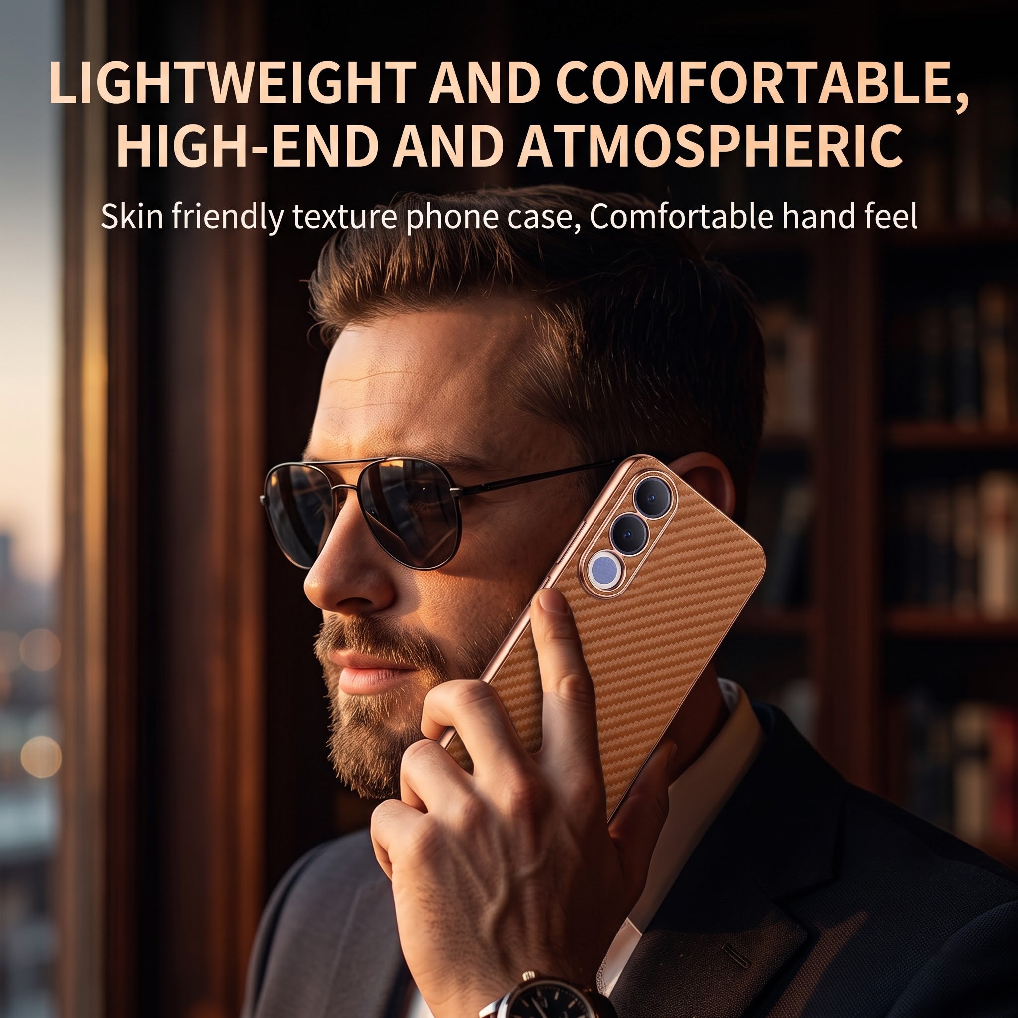 Vivo V70 FE 5G Gold Electroplated Carbon Fiber Texture Case