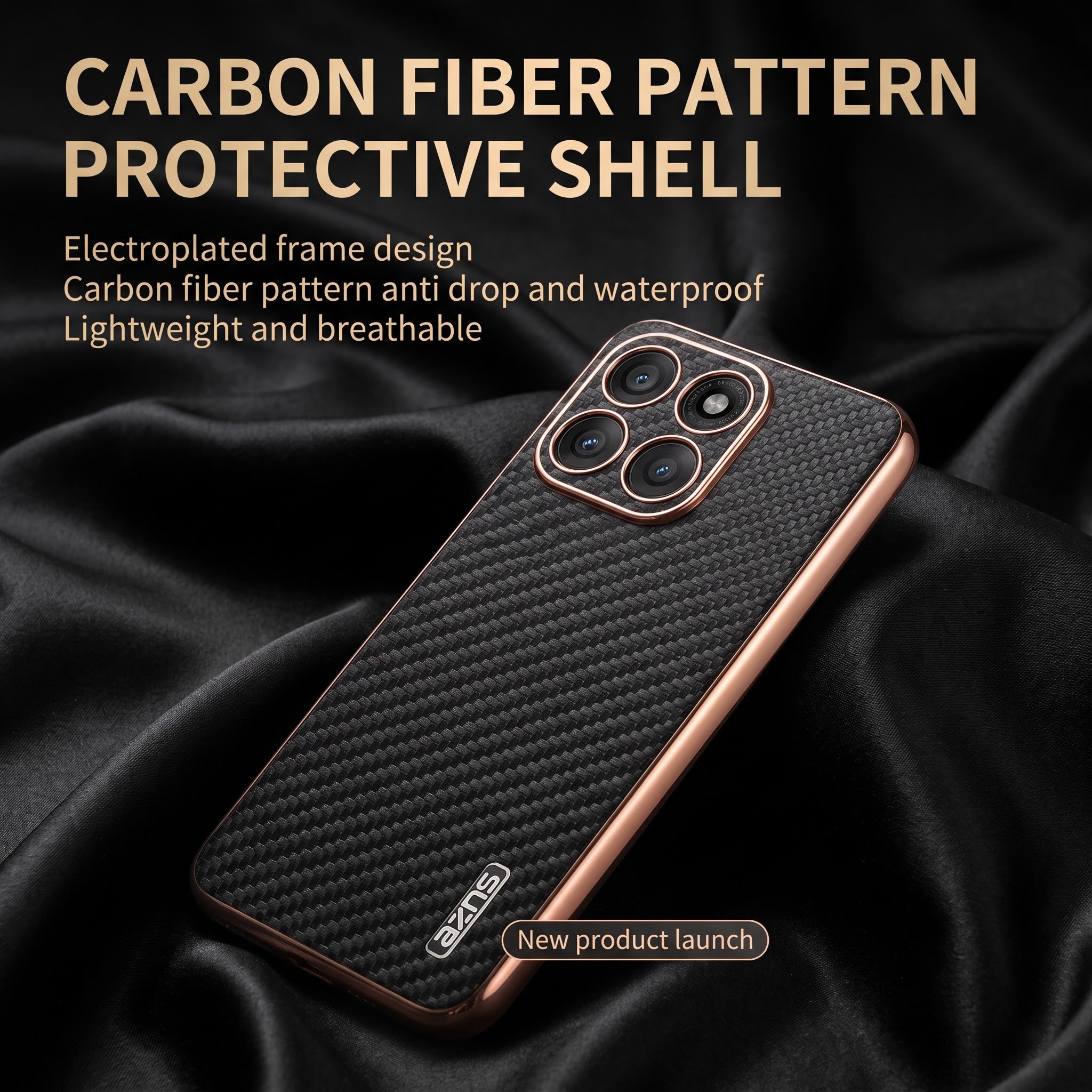 Motorola Edge 70 5G Gold Electroplated Carbon Fiber Texture Case