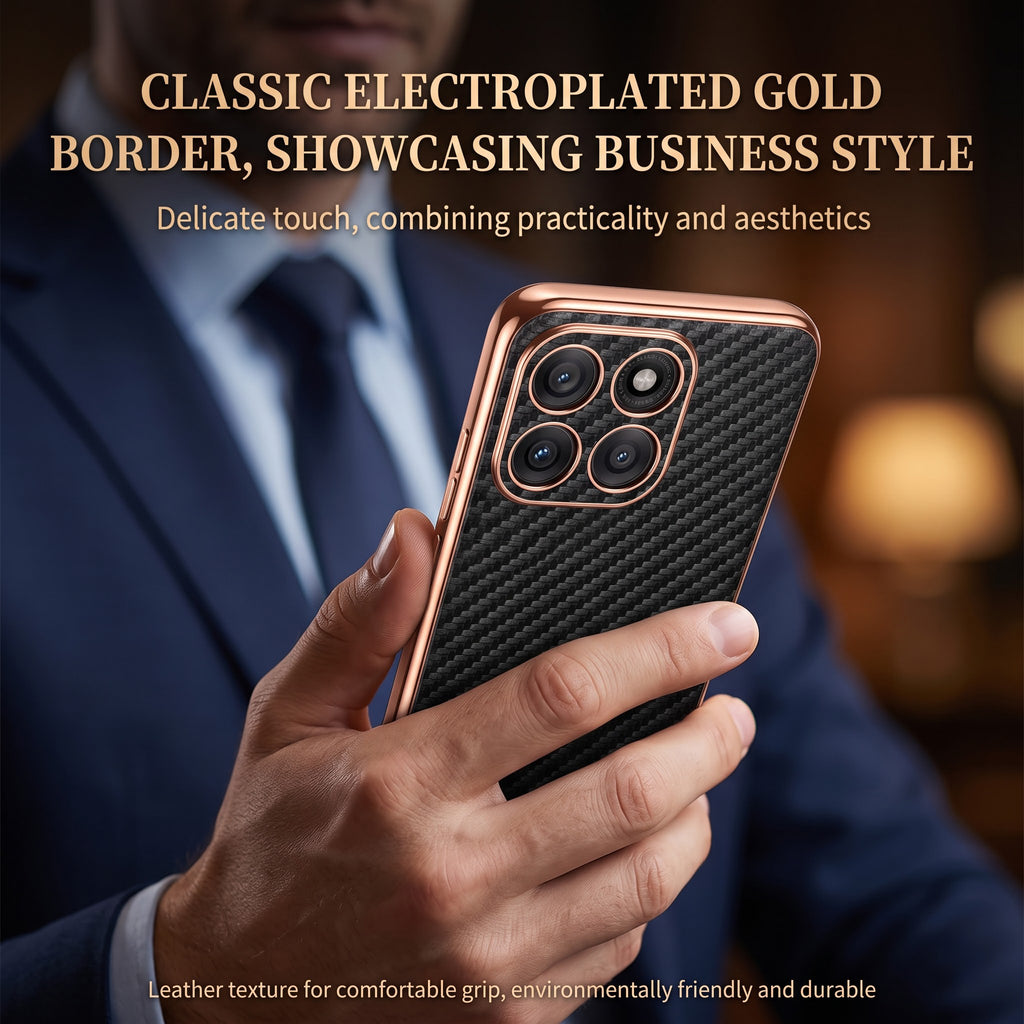 Motorola Edge 70 5G Gold Electroplated Carbon Fiber Texture Case