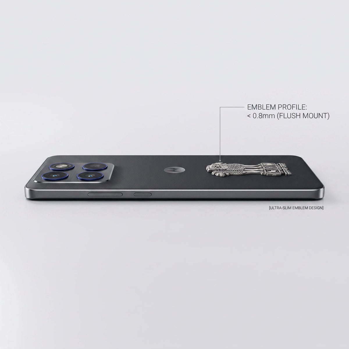 Motorola Edge 70 5G Compatible Satyamev Jayate 3D Metal Emblem Sticker