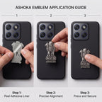 Motorola Edge 70 5G Compatible Satyamev Jayate 3D Metal Emblem Sticker