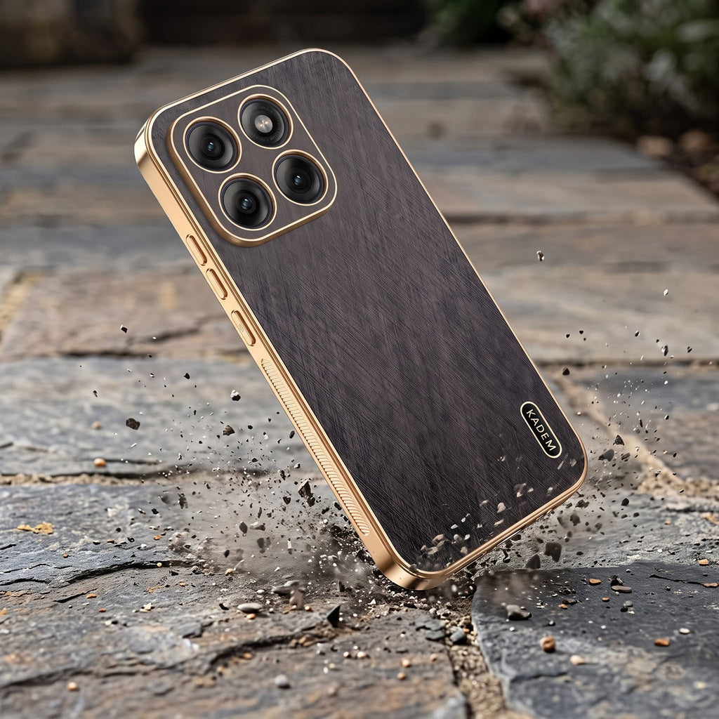 Motorola Edge 70 Fusion 5G Premium Electroplated Frame Gold Thread Pattern Soft Case
