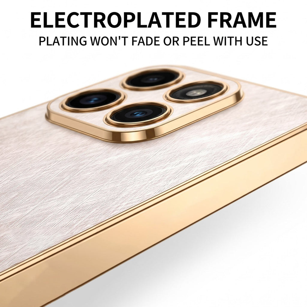 Motorola Edge 70 Fusion 5G Premium Electroplated Frame Gold Thread Pattern Soft Case
