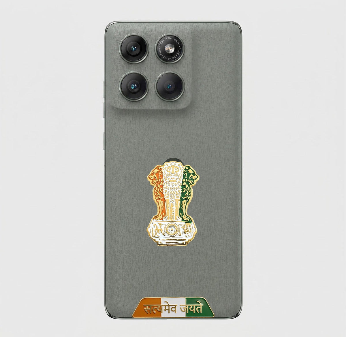 Motorola Edge 60 Pro 5G Compatible Satyamev Jayate 3D Metal Emblem Sticker