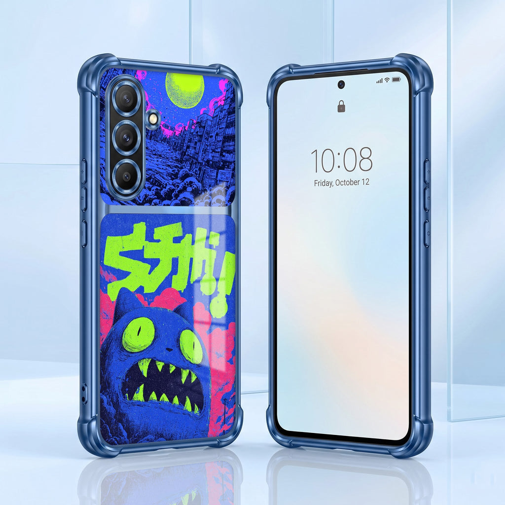 Samsung Galaxy A36 5G Neon Monster Dual-Tone Transparent Blue Airbags Case