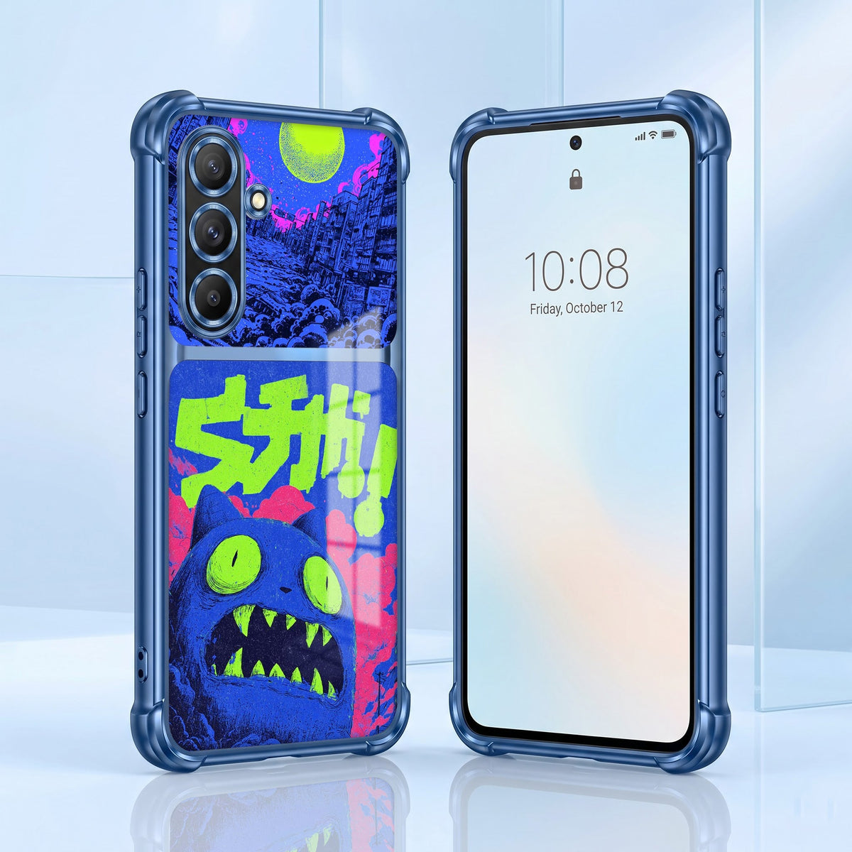 Samsung Galaxy A36 5G Neon Monster Dual-Tone Transparent Blue Airbags Case