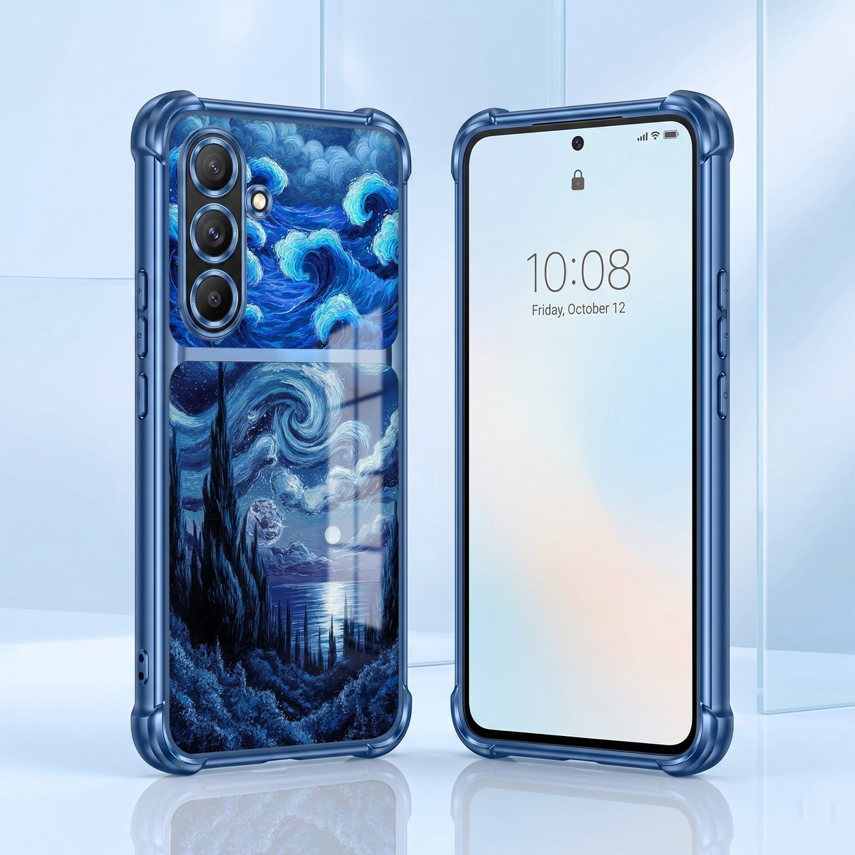 Samsung Galaxy A36 5G Midnight Ocean Dual-Tone Transparent Blue Airbags Case