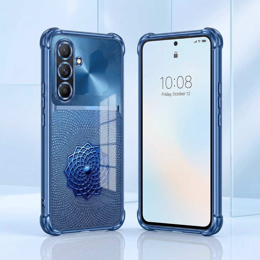 Samsung Galaxy A56 5G Blue Rose Luxe Dual-Tone Transparent Blue Airbags Case