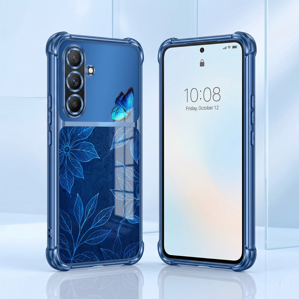 Samsung Galaxy A36 5G Azure Butterfly Dual-Tone Transparent Blue Airbags Case
