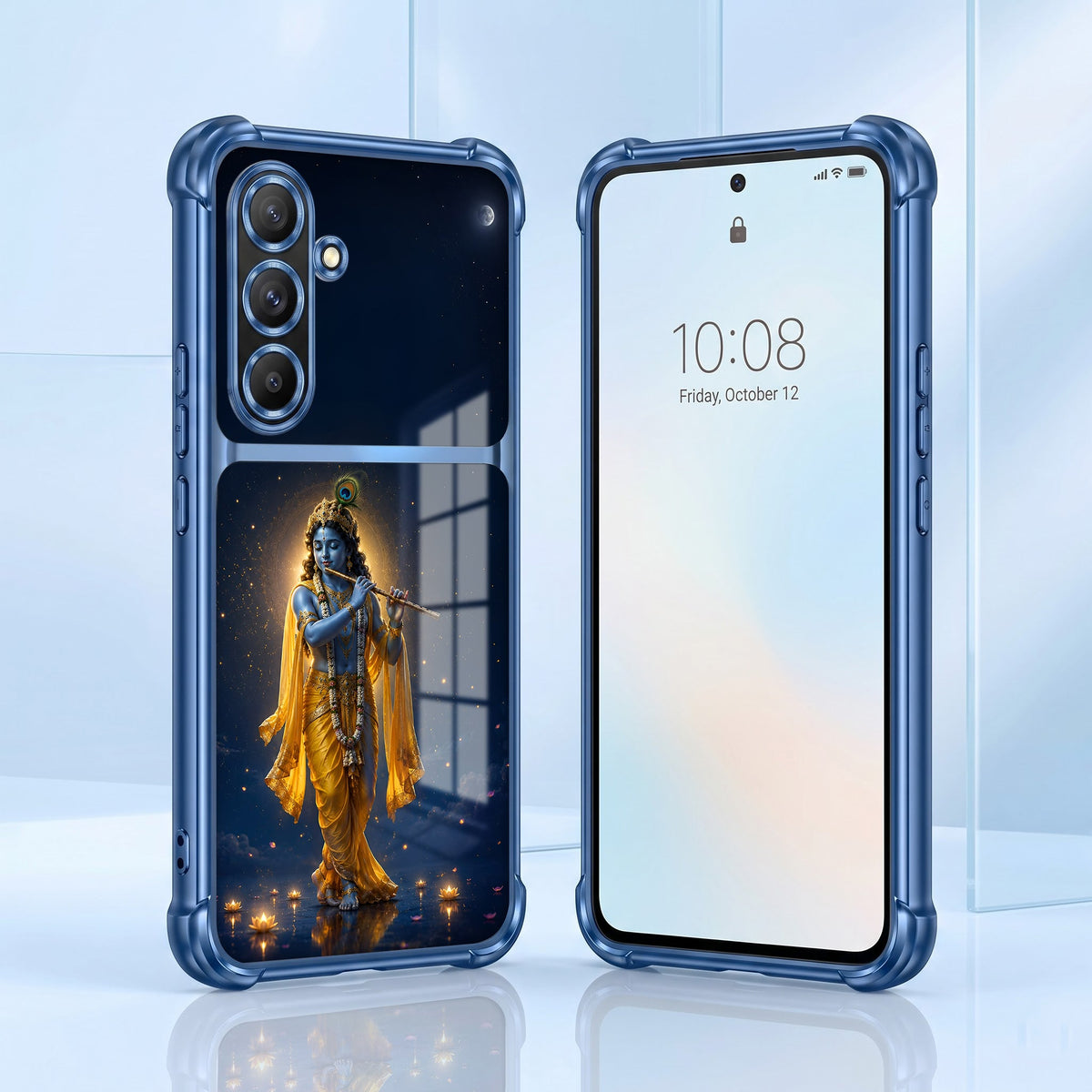 Samsung Galaxy A36 5G Divine Krishna Dual-Tone Transparent Blue Airbags Case
