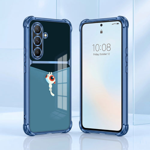 Samsung Galaxy A36 5G Cute Cyclops Monster Dual-Tone Transparent Blue Airbags Case